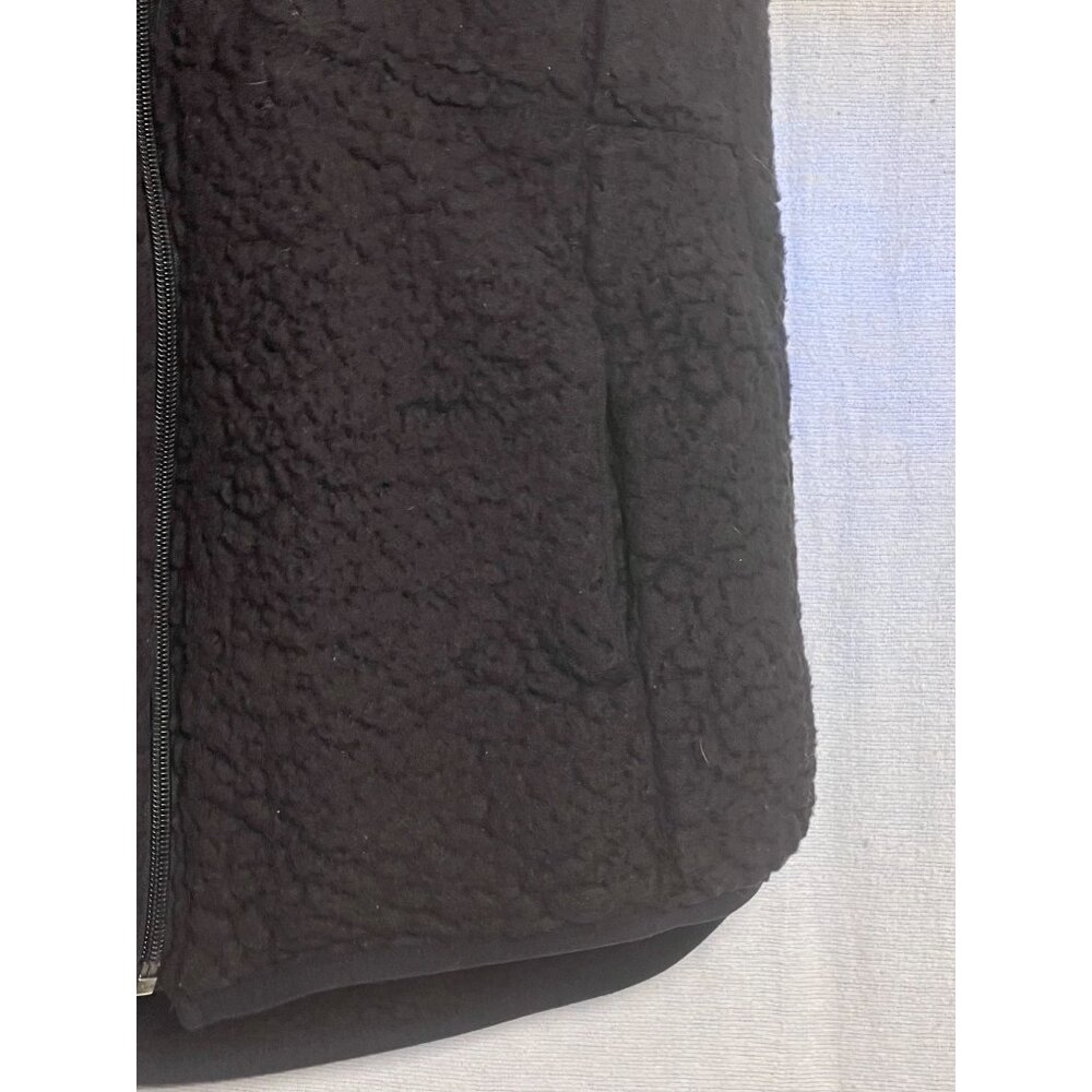 Weatherproof Vintage Black Sherpa-Lined Hooded Vest Small Full Zip Pockets - Picture 7 of 15